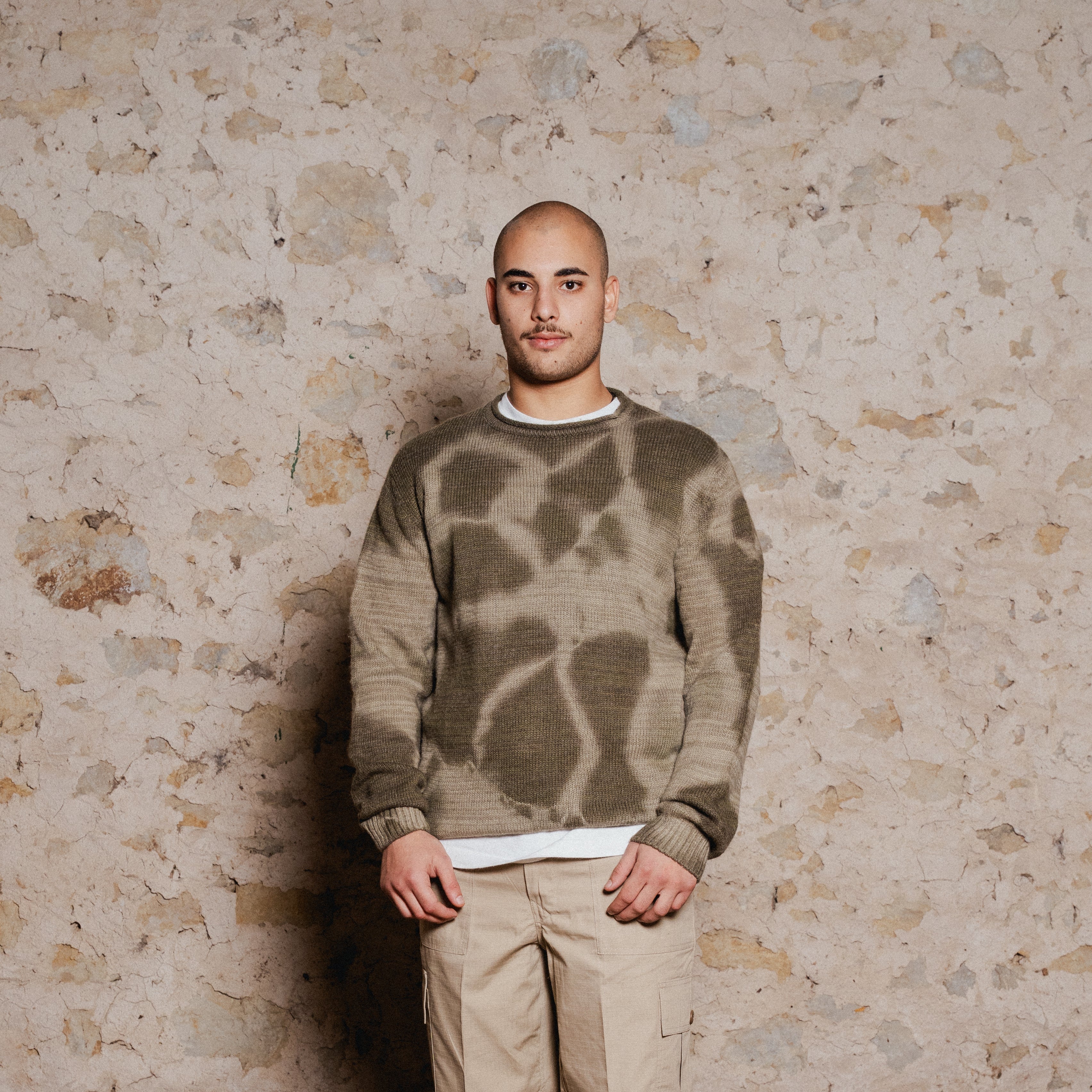 Olive Green Camo Knit-sweater