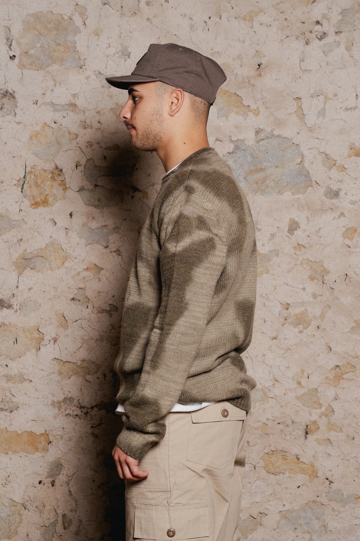 Olive Green Camo Knit-sweater